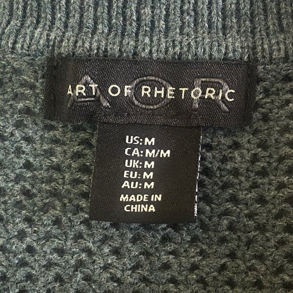 ART OF RHETORIC Men Shirt Size M Green Collar Short Sleeve Loose Knit Casual - Picture 6 of 8